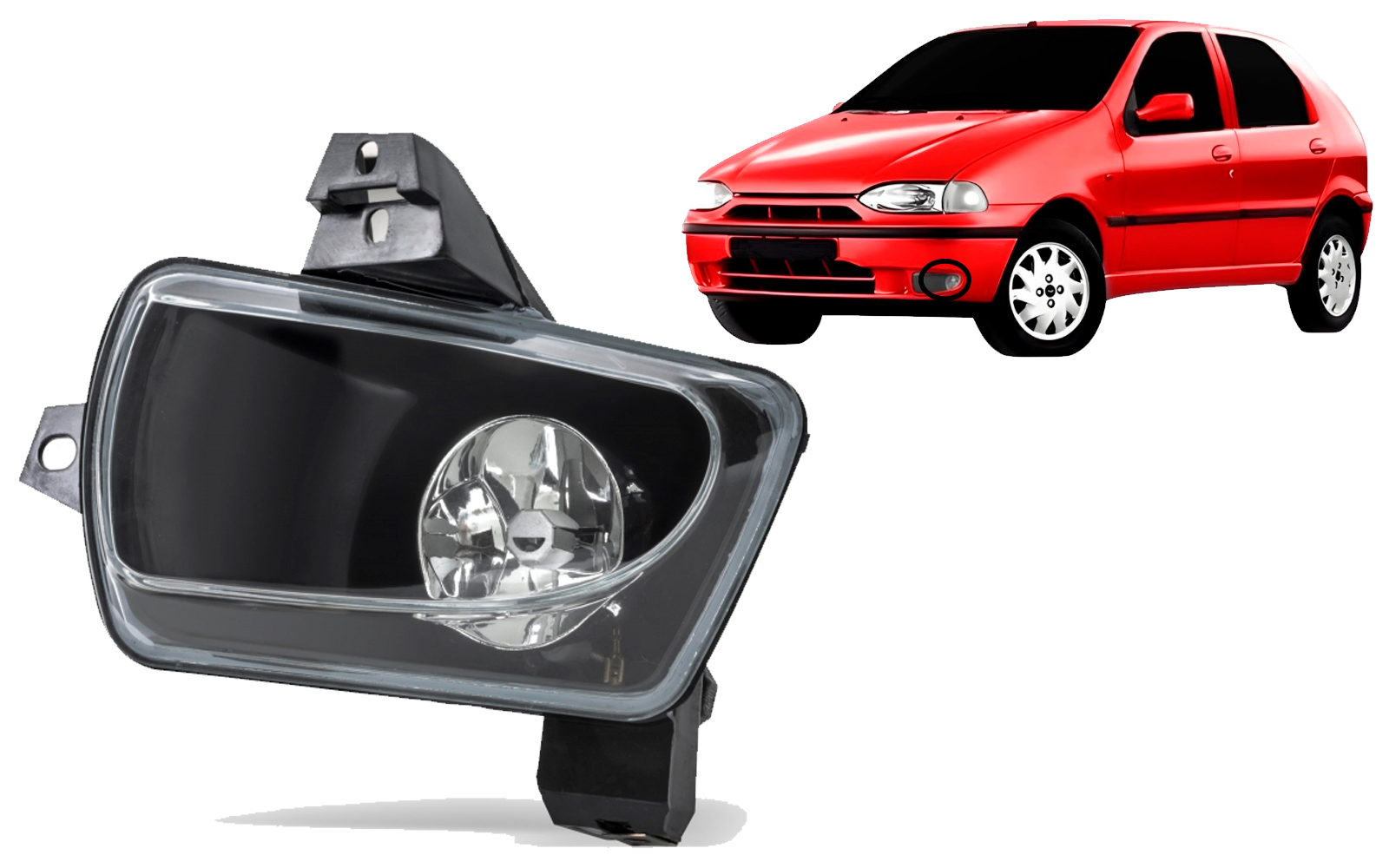 FAROL AUXILIAR MILHA ESQUERDO RETANGULAR