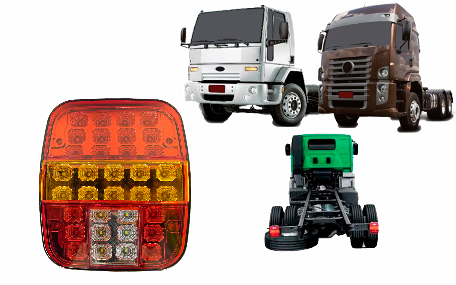 LANTERNA TRASEIRA TRICOLOR LED BIVOLT