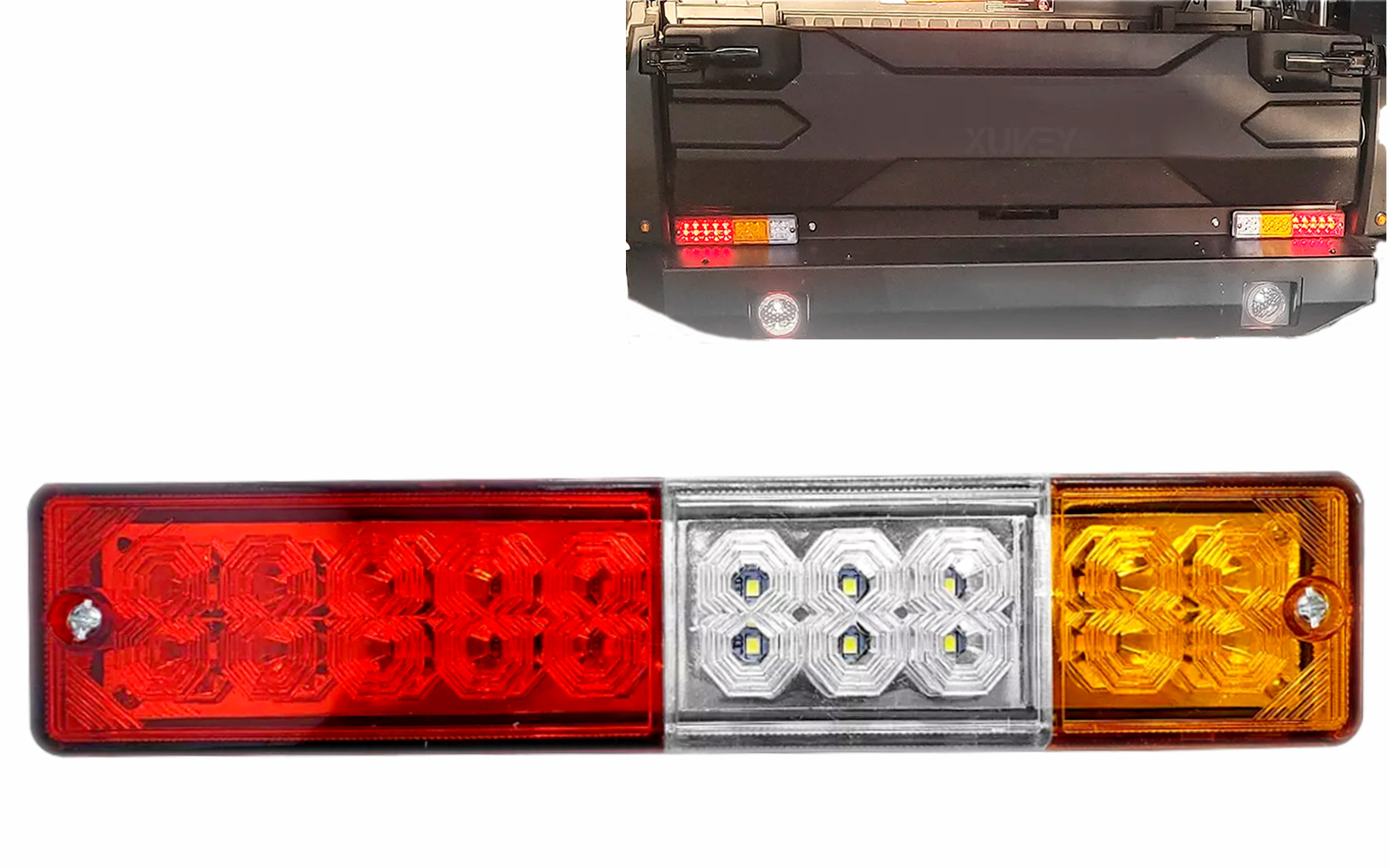 LANTERNA TRASEIRA TRICOLOR LED 12V