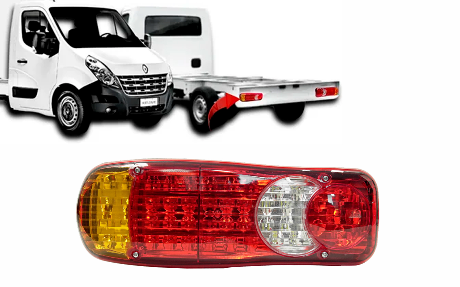 LANTERNA TRASEIRA TRICOLOR LED BIVOLT